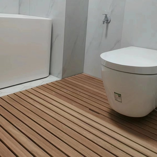 teak shower floor