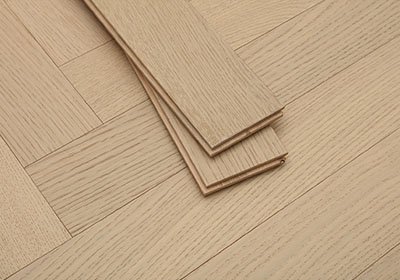 wire brushed herringbone wood flooring